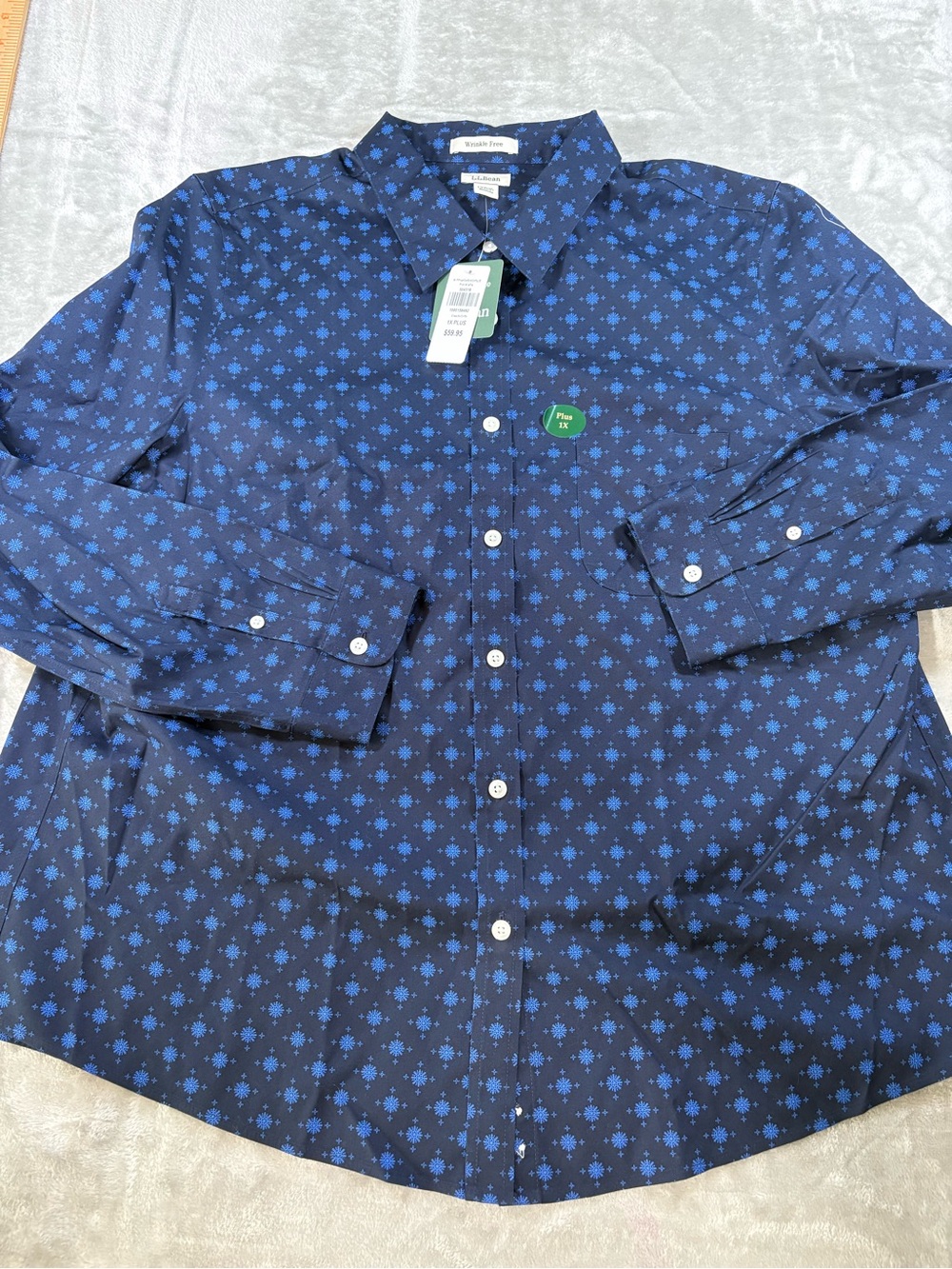 LL Bean Wrinkle Free Pinpoint Oxford Women’s Shirt Size 1X NWT